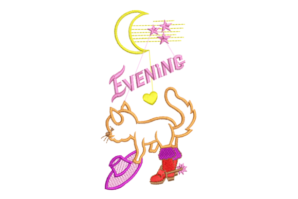 Cat and Moon Embroidery Design Review
