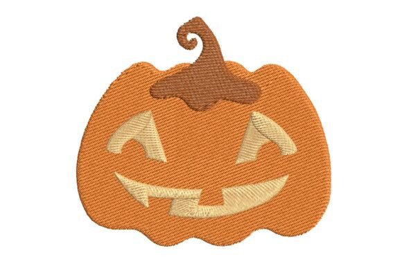 Cheerful Jack-o-Lantern Pumpkin Embroidery Design
