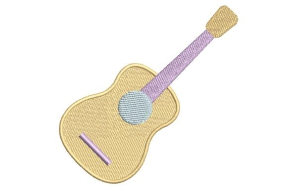 Colorful Acoustic Guitar Embroidery Design Review