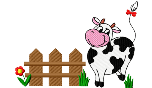 Cute Cow by the Fence Embroidery Design Review