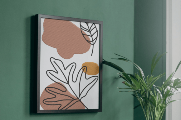 Minimal Abstract Leaf Embroidery Art Review