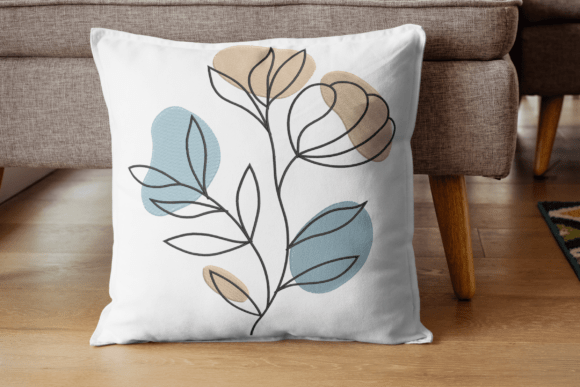 Minimalist Floral Applique Embroidery